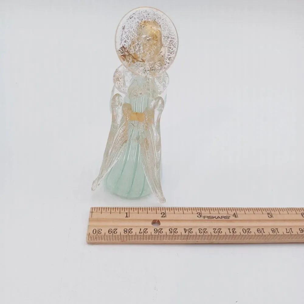 VTG Murano Latticino Glass Angel Figurine Italy Hand Blown 5.25